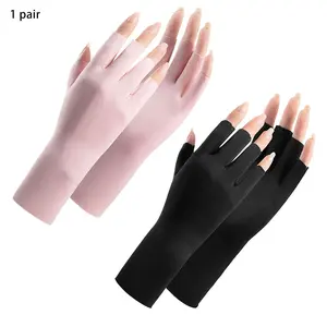 Half Finger Ice Silk Summer Gloves – Summer Ice Silk Breathable Gloves for Cycling, Thin Sun Protection Gloves for Driving, Fishing & Outdoor Sports, Outdoor Activity Gloves