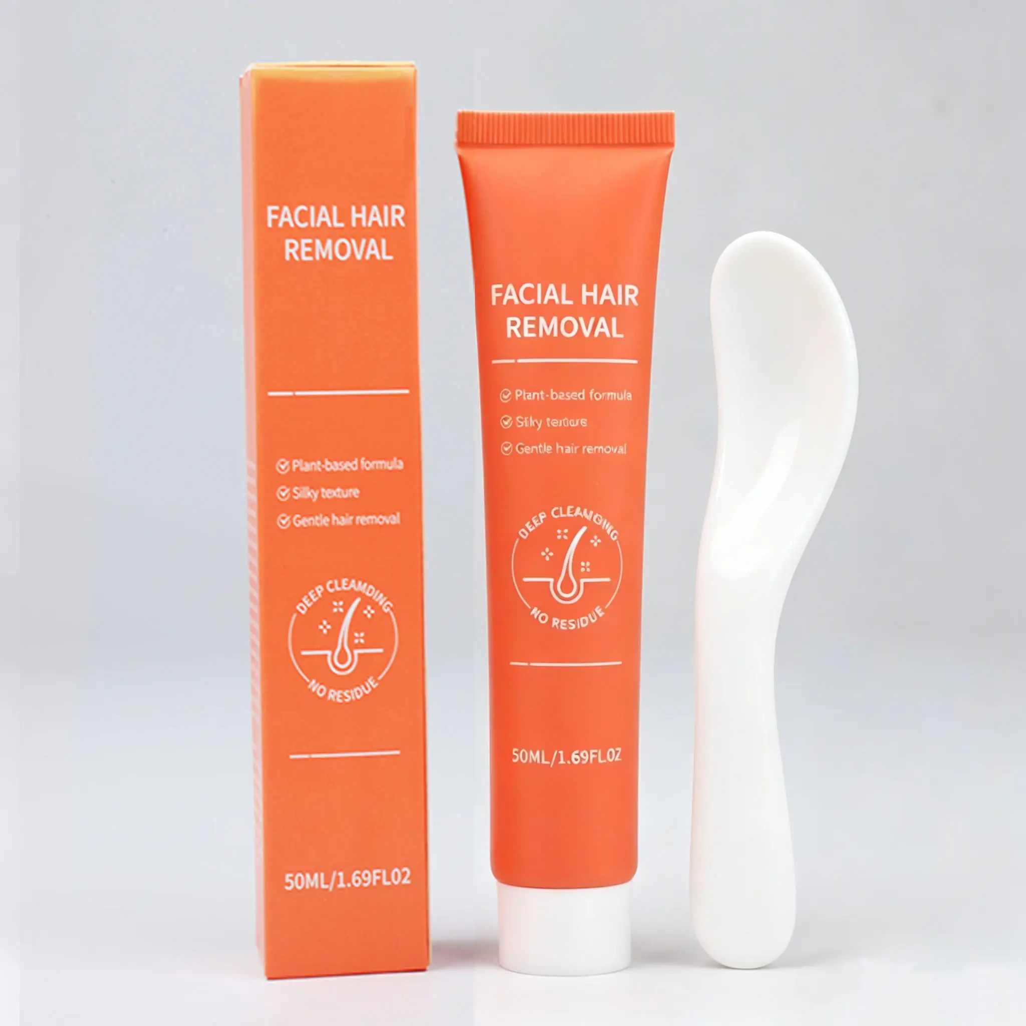 Facial Hair Removal Cream for Sensitive Skin - Painless Peach Fuzz Remover for Women's Face, Lip, and Chin - Gentle At-Home Formula for Smooth Skin, Safe Hair Remover, Painless Removal, All Skin Types, Single Item