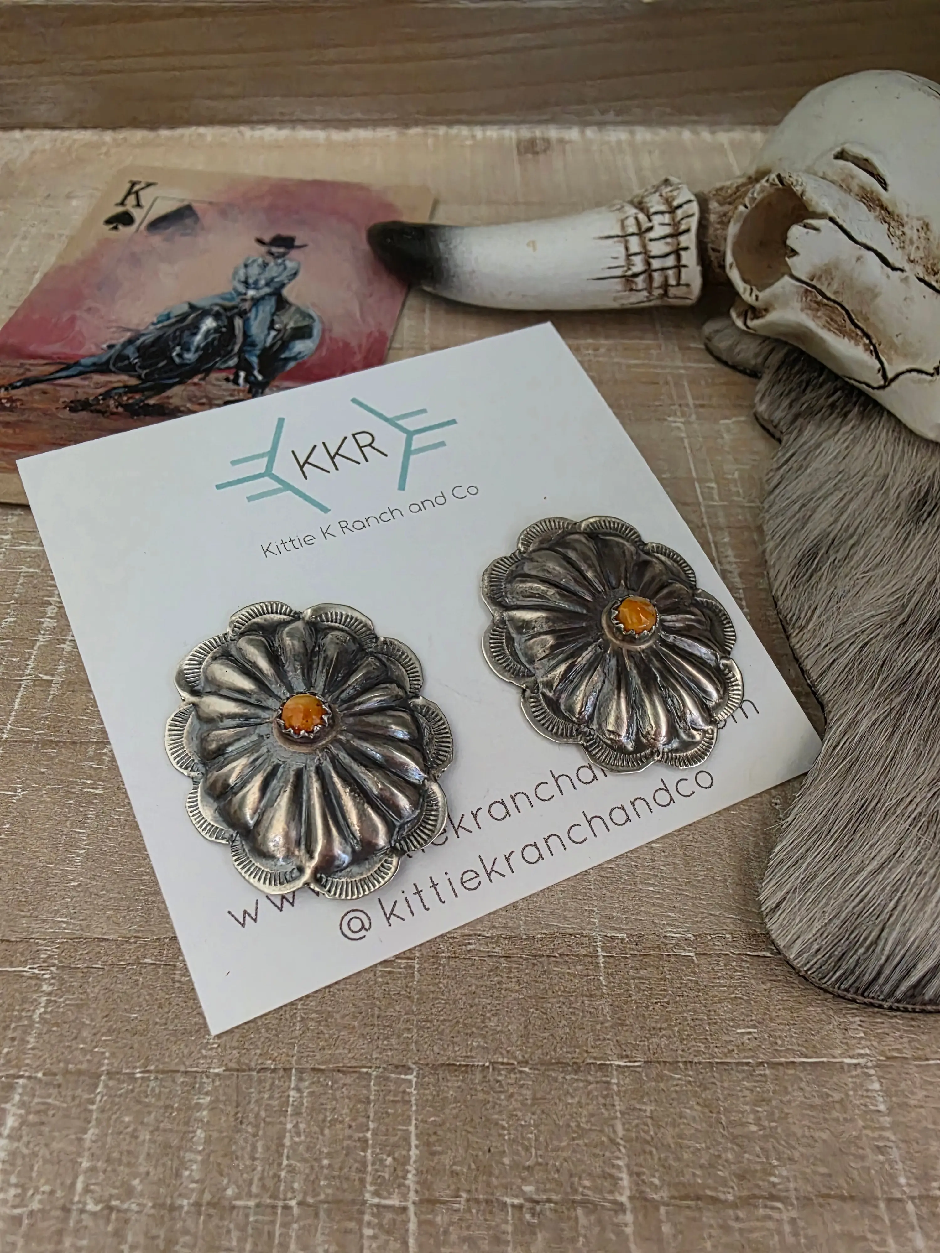 JOAN BEGAY SPINY OYSTER CONCHO STUDS
