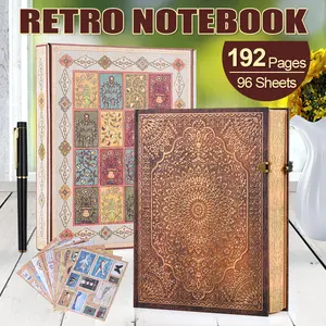 Vintage 3D Cover Hardcover Diary DIY Notebook, 96 Sheets/192 Pages Lined Diary With Envelope Pocket, Suitable As A Notebook, Travel Diary, Scrapbook Or Wedding Anniversary Gift