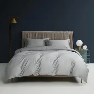 Waterproof Duvet Protector Cover Gray Cotton Breathable Reusable Comforter Protector with Zipper Closer Corner Ties for Kids Elder Dog Cat (Grey, King)