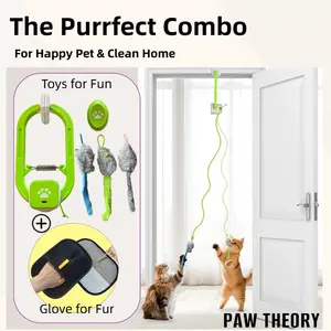 Ball Interactive USB Cat Value Festive Squeaky Pet Toy Set, Christmas Toys Pack,Pet Hair Removal Gloves, Rechargeable Electric Teaser with Remote, Dual Mode 360° Spinning Toy, Must-Have for Pet Owners, Black Friday, Christmas Gifts stockingstuffers cats d