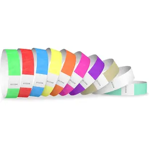 100  Tyvek Wristbands for Events - 10-Color Variety Pack - Tamper-Proof Design Prevents Reuse - -Grade Bracelets for  &  ID, Party, VIP