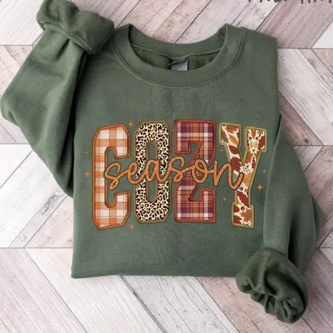 Cozy Season Sweatshirt - Tshirt - Hoodie, Women Fall Shirt, Christmas Shirts, Retro Fall Sweatshirt, Womens Fall Shirt, Get Cozy Sweatshirt, Christmas Gifts, Tee Print