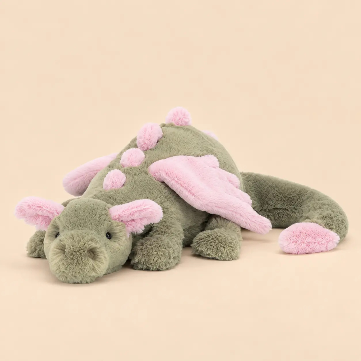 Jellycat Matcha Dragon Stuffed Animal – Adorable Sage Green and Pink Dragon Plush, Gift for Dragon Lovers