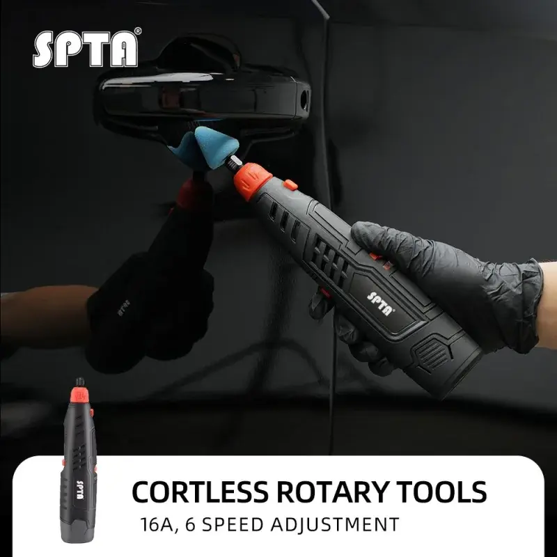 SPTA CP202 Cordless Rotary Tools Lightweight 6-Level Speed Setting For spot Part Polishing, Detail Polishing
