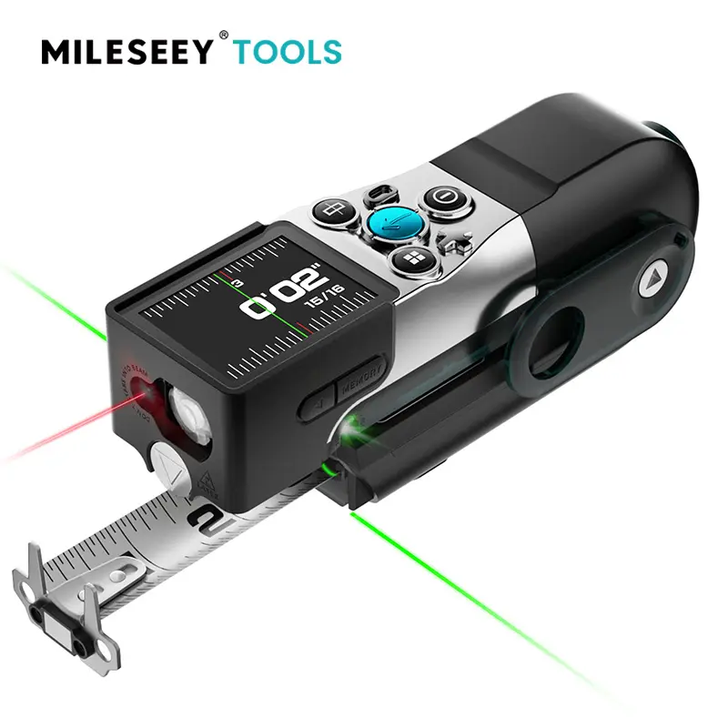 MILESEEY XTAPE1 Digital Tape Measure - Professional 330Ft Laser Measuring Tool with 12Ft Tape, Instant Digital Display, P2P, App Sync, Replaceable Blade Module, Portable Hardware, Laser Tape Measures