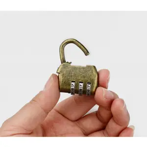 3-digit Retro Jewelry Box Lock Three-Digit Retro Bronze Password Lock Combination Lock Gym Storage Cabinet Box Mini Lock Zinc Alloy Lock for Travel