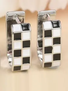 Checkerboard Pattern Hoop Earrings, High Quality Earrings, Fashionable Jewelry for Women, Trendy All-match & Exquisite Jewelry for Birthday Gift