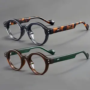 2pcs Blue Light Blocking Non-Prescription Glasses - Retro Oversized Round Square Frames With PC Material, Unisex Design Includes Shockproof Case, Fashionable Daily Accessory