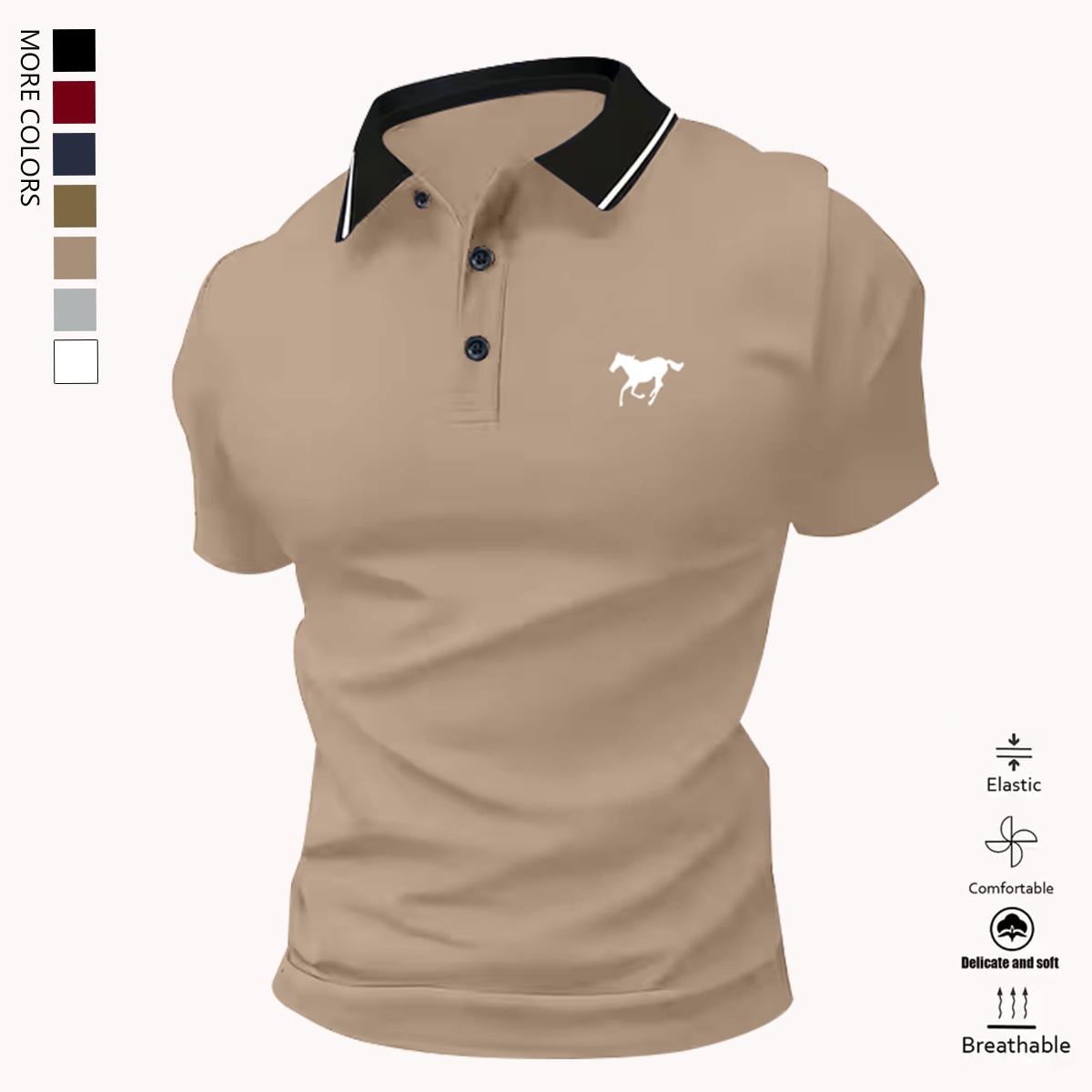 Men&rsquo;s polo shirt set, casual men&rsquo;s polo shirt, solid color buttoned basic style, versatile design suitable for bowling/golf, ideal for everyday wear and summer business style.,summerwins,father'sdaygifts