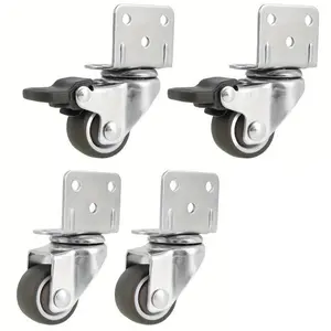 Heavy Duty Swivel Casters, Secure Dual Locking Quiet Soft Rubber Wheels, 360 Degree Rotation Sturdy Swivel Casters for Moving Heavy Furniture