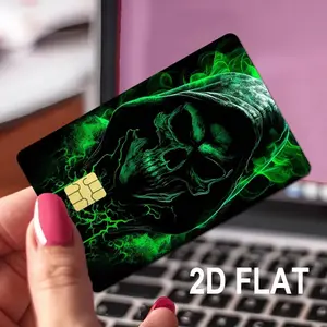 Luxury Skull Pattern Credit Card Sticker Set, Durable PVC Material, Comfortable Matte Finish, Unisex Bank Card Skins, Perfect Holiday Gift, High Adhesive Stickers