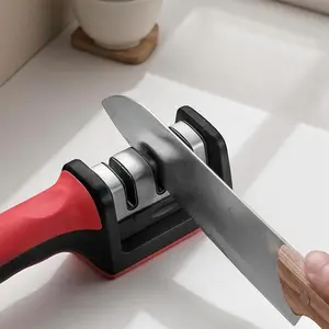 3-Stage Handheld Knife & Scissors Sharpener, Fast Sharpening Tool Set, Durable Tungsten Steel Blades, Non-Slip Base, Safe & Easy to Use, Must Have Kitchen Gadget for Home Cooking