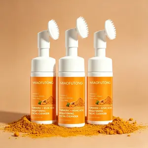 TURMERIC&KOJIC Deep cleansing Turmeric Brightening Facial SkincareCleanser, Comfort Deep Cleansing , Shower Products Facial Cleansers 100ml Turmeric + Kojic Acid Foaming Facial CleanserSilicone Brush Cleansing Skincare was Cleansing and skincare