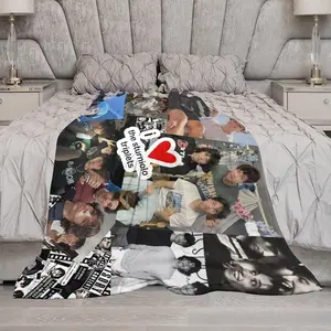 Sturniolo Triplets Throw Blanket Chris Matt Nick Collage Blanket Ultra Soft Warm Flannel Blankets for Bedroom Bed Living Room Sofa Couch