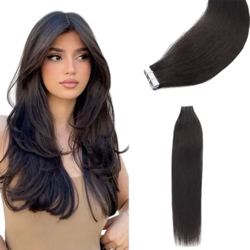 Straight Tape in Remy hair extensions