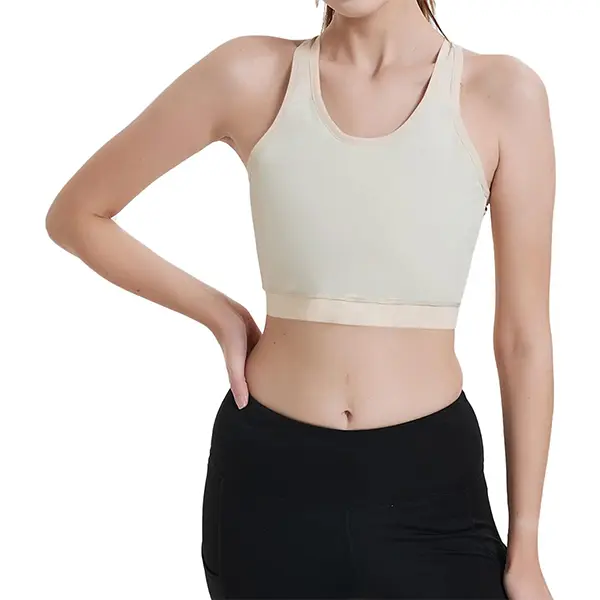 Women's 3-Layer Compression Chest Binder, Breathable Minimalist Seamless Tank Top with Light Support for Slimming and Yoga, Sleeveless