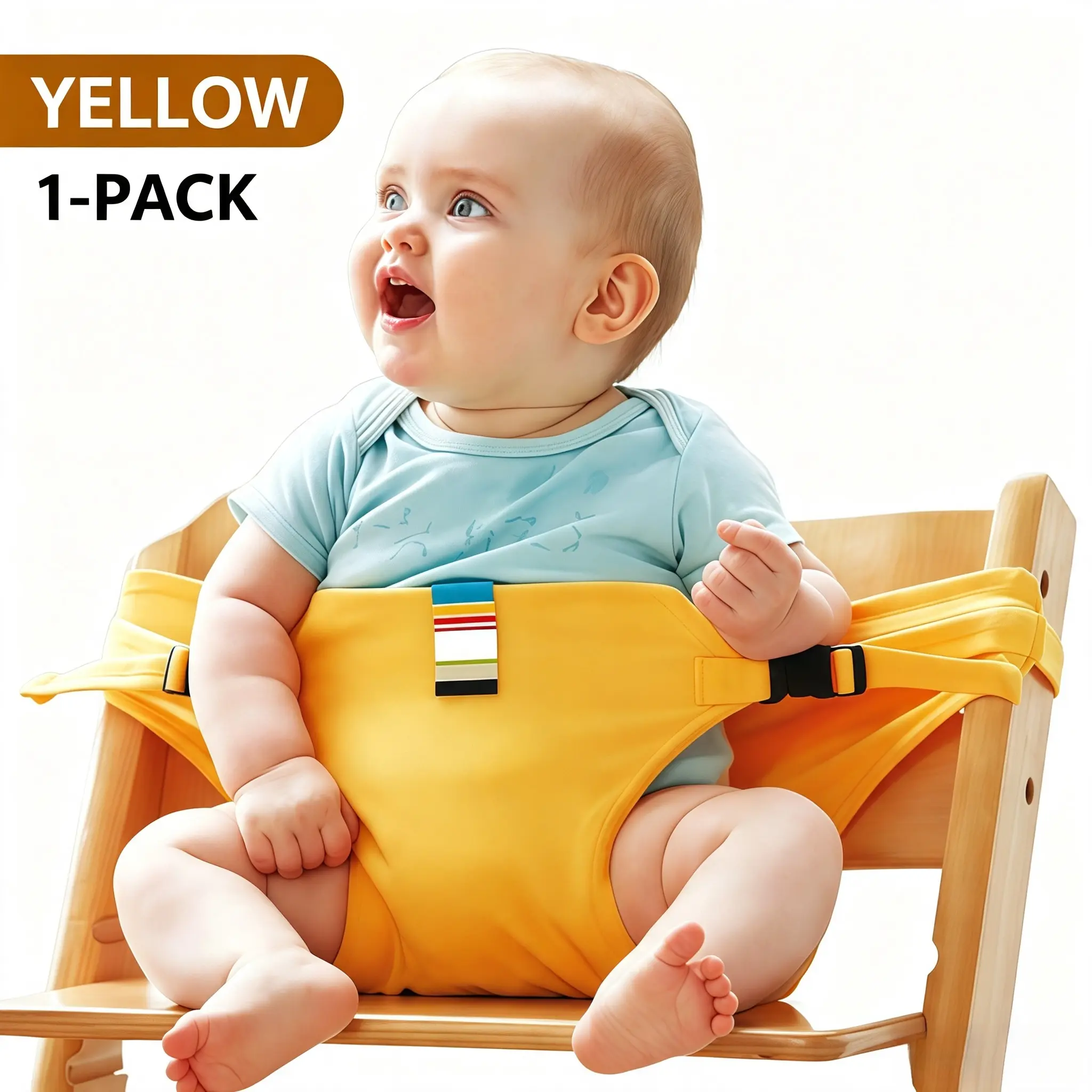1 Piece Portable Baby Harness High Chair - Adjustable Wearable Toddler Feeding Safety Strap, Travel Booster Harness for Home/Restaurant Use & Travel Trips