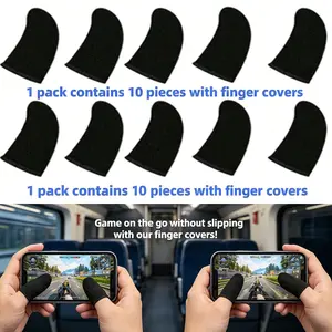10 Pcs Gaming Finger Gloves, High Sensitivity Sweat-Proof Touchscreen Thumb Gloves, 24 Pin Super Conductive Fiber, Pubg Mobile Game Accessories