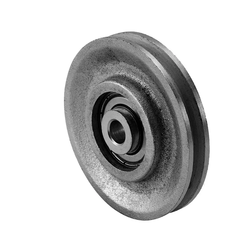 3 Inch Cast Iron Pulley with Precision Bearing, 3/8" Bore, Heavy Duty, 300 lb Load Capacity, 10,000 Cycles Compatibility, Suitable for 8ft. High Doors