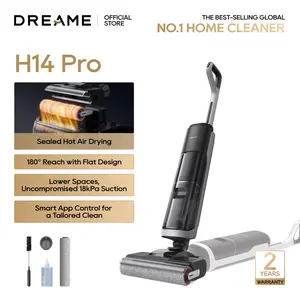 DREAME H14 Pro Elite Vacuum Mop, Wet Dry Vacuum Cleaner, 180° Lie-Flat Vacuum Mop, 140°F Washing and Fast Hot Air Drying, Powerful 18kPa Suction Floor Cleaner Machine, Easy GlideWheel Movement, Smart App Control