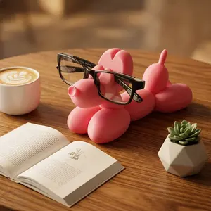 Cute Balloon Dog Eyeglasses Stand for Bedside Table, Adorable Bedroom Decoration & Sunglass Storage Holder, Stylish Home Accessory