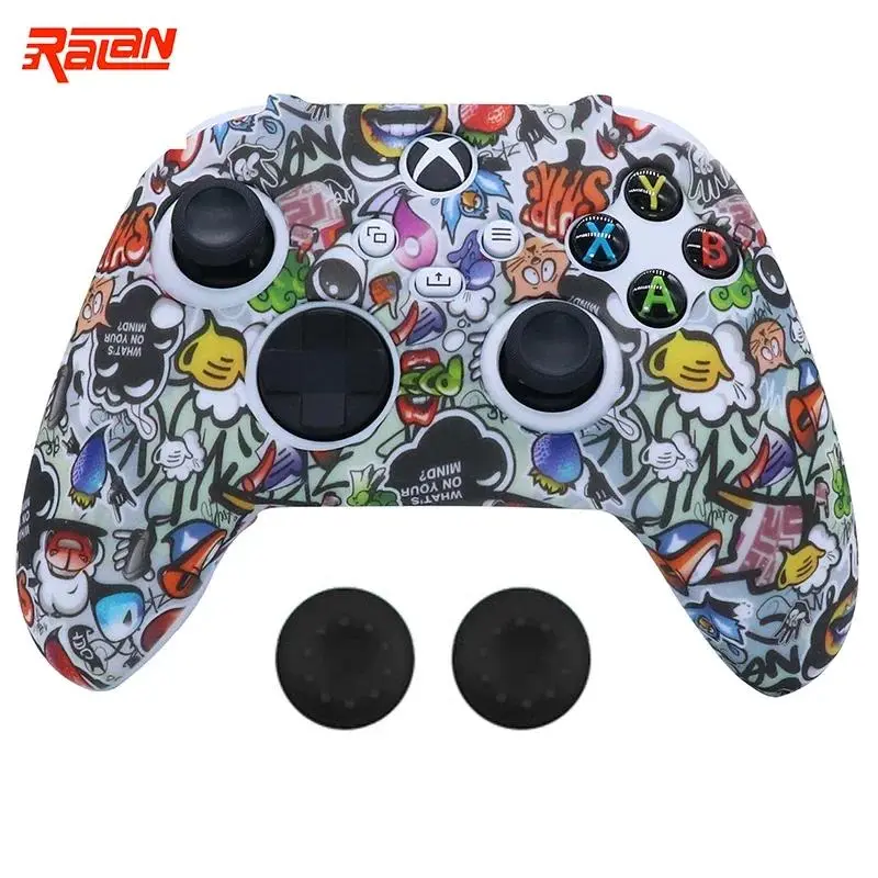New Silicone Soft Protective Gamepad Cases Gaming Console Accessories For Xbox Series S/X Controller Game Handle Joystick Cover Shell with Stick Grip Caps