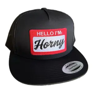 Horny Hello I'm Horny Wasted Flat Bill Snapback Hat