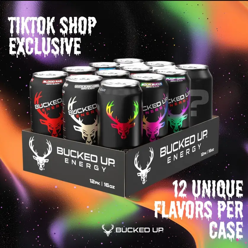 Bucked Up ALL NEW Energy Drink 12-Pack | 12 Flavors, Zero Sugar, Zero Calories | TikTok Exclusive