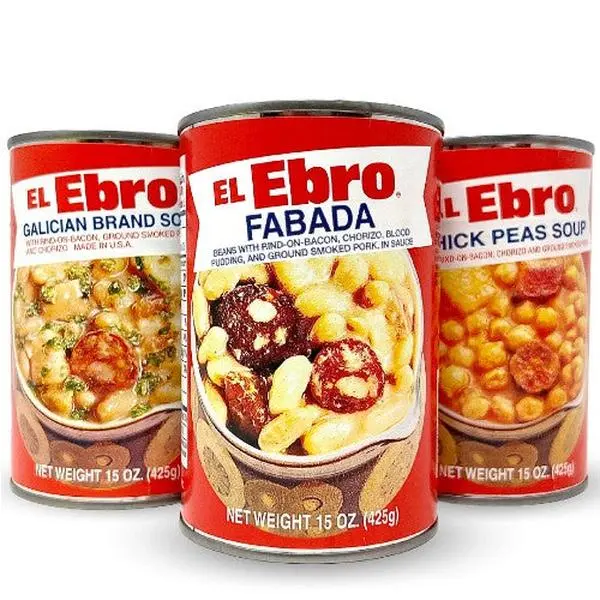 El Ebro Canned Potages Variety Bundle - Instant Pantry Packaged Food with Canned Beans