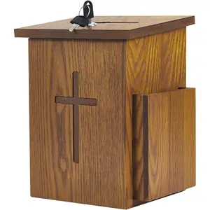 Prayer Request Box — Offering boxes for church, cross box for donations, charity fundraising collection