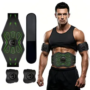 Abdominal and arm set contraction training band, with 6 modes, using a Velcro fastening design, suitable for lazy workouts, featuring 18 levels of intensity adjustment, suitable for abdominal and arm training, very suitable for home use