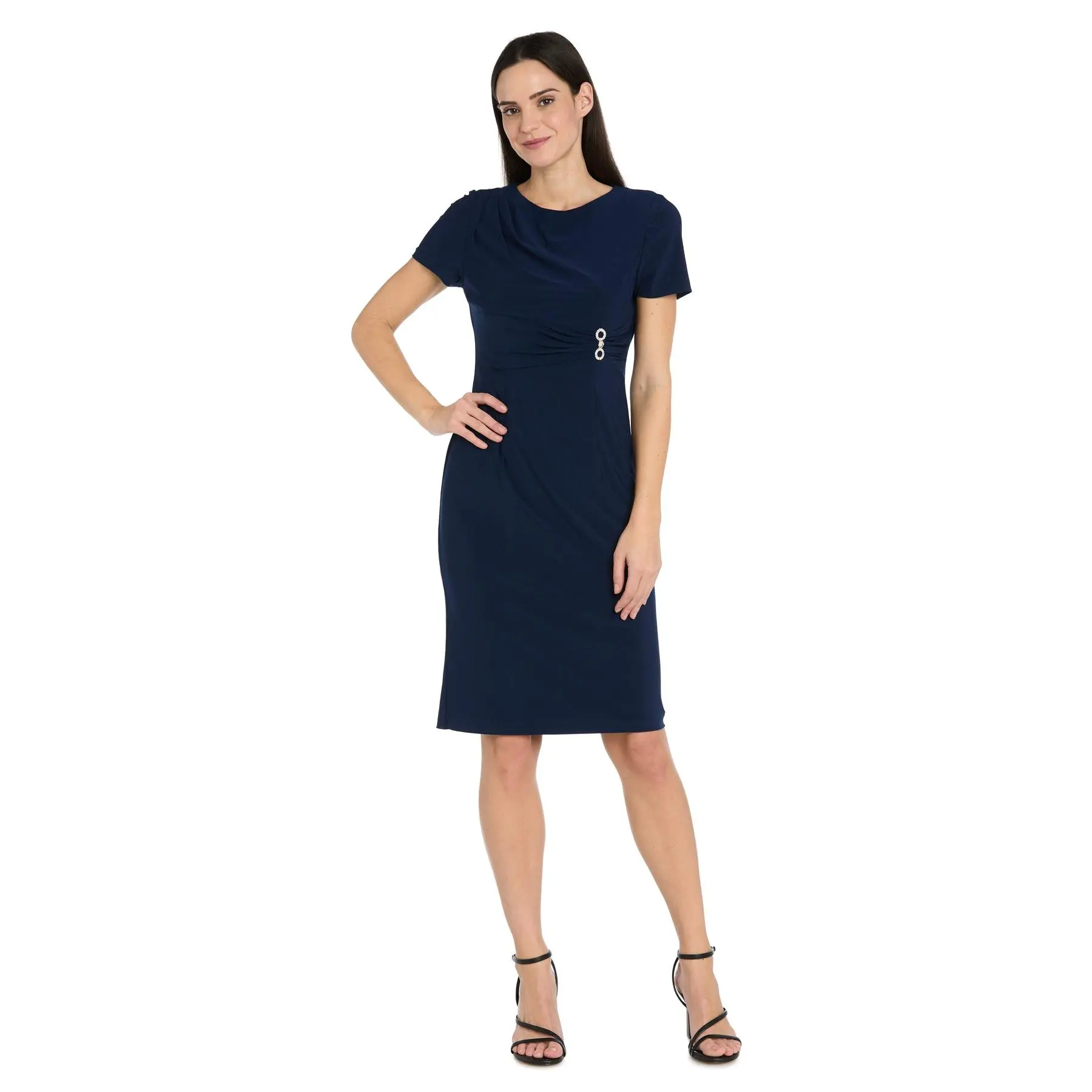 Side Hardware Ruched Sheath Dress