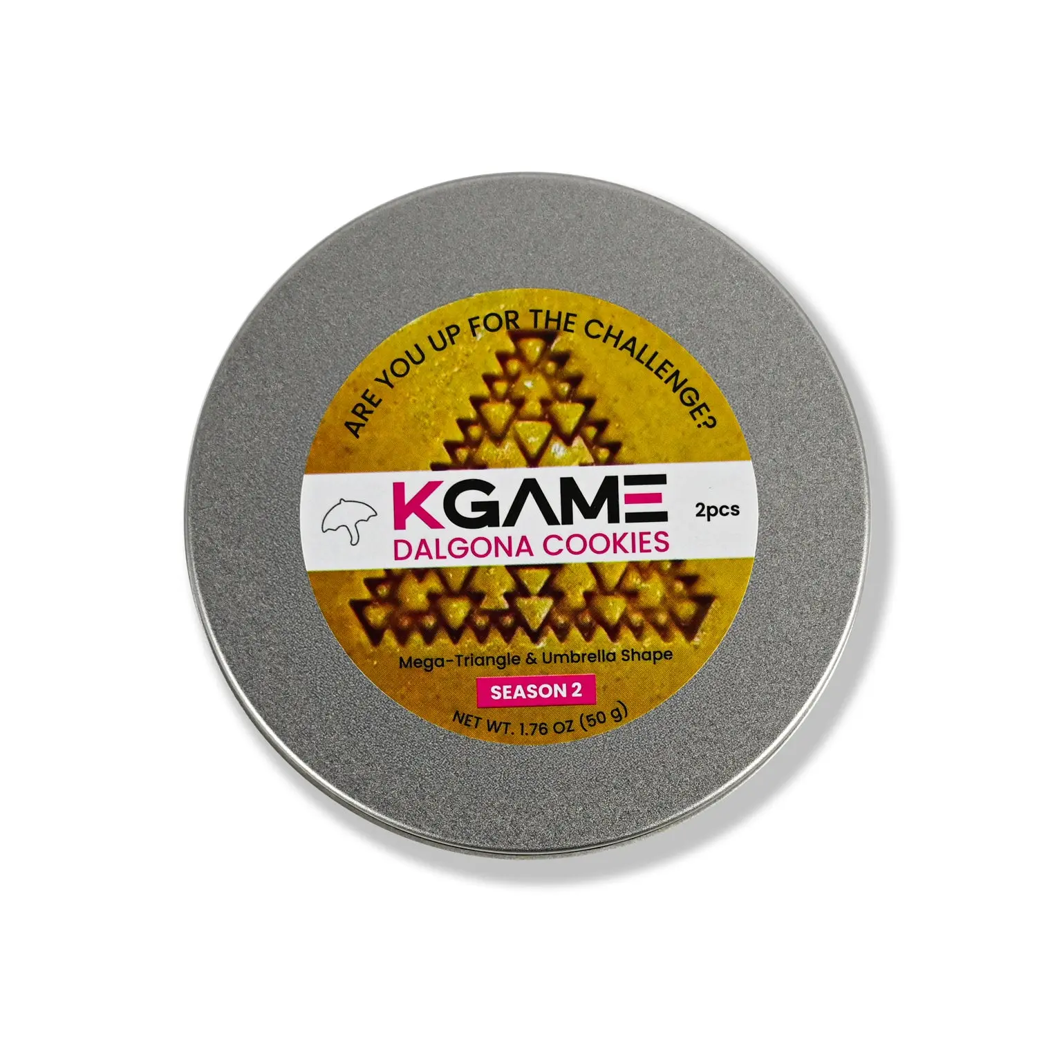 Kgame Season 2 Korean Dalgona Honeycomb Toffee Candies, Sweet Snacks in Metal Tin, Ideal for US Consumers