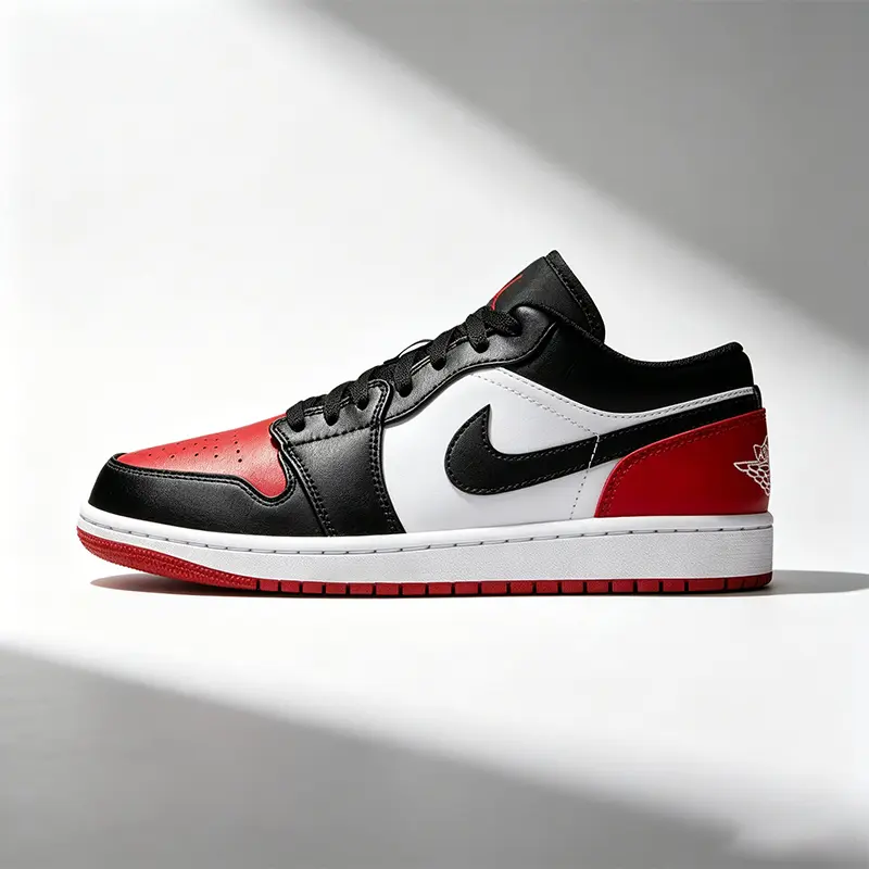 Men's Jordan Air Jordan 1 Low Retro Basketball Shoes, Black-Red Colorway, Simple and Comfortable Men's Jordan Air Jordan 1 Low Retro Basketball Shoes, Black-Red Colorway, Simple and Comfortable