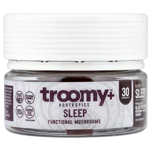 Troomy Nootropics Sleep, Functional Mushrooms Gummies, Black Raspberry, 30 Gummies