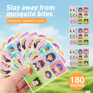180 animal-shaped mosquito repellent patches with cute cartoon designs, providing 24-hour protection