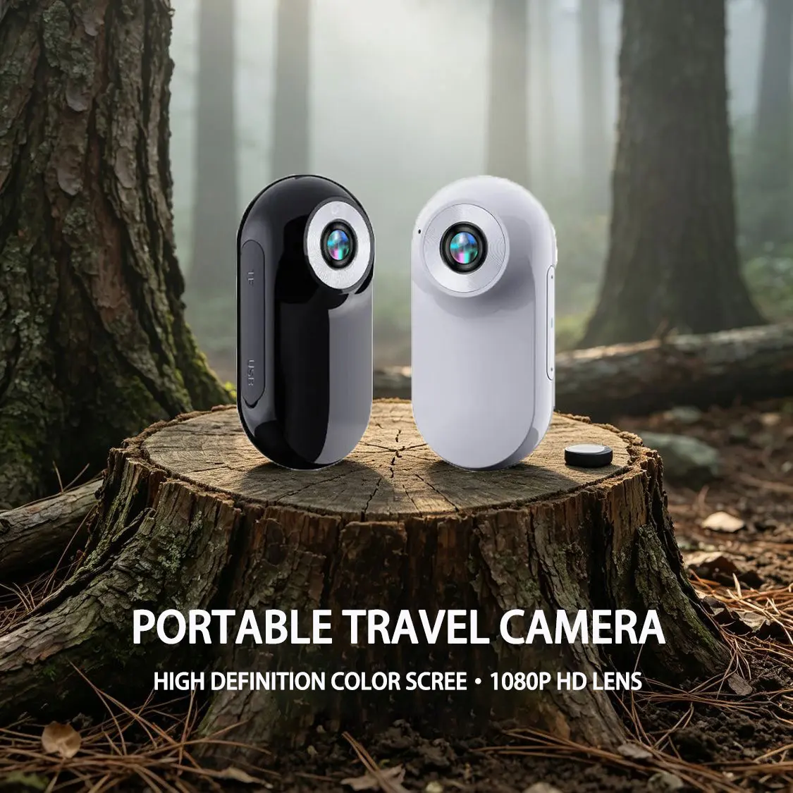 Thumb Motion Body Camcorder (Cam) with Magnetic Fixation, HD LCD Color Screen, Button Recording, USB Cable, OTG Adapter, Silicone Cover, Clipback Clip, Screw Base, Mount, Portable Safety Vlogging Camera for Users, Father's Day Gift Package