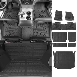 Floor Mat Compatible with 2011-2021 Jeep Grand Cherokee Cargo Mat Backrest Mat Replacement for 2021 Jeep Grand Cherokee Accessories (Fit Grand Cherokee, Rear Trunk Mat+Backrest Mat+Floor Mat)
