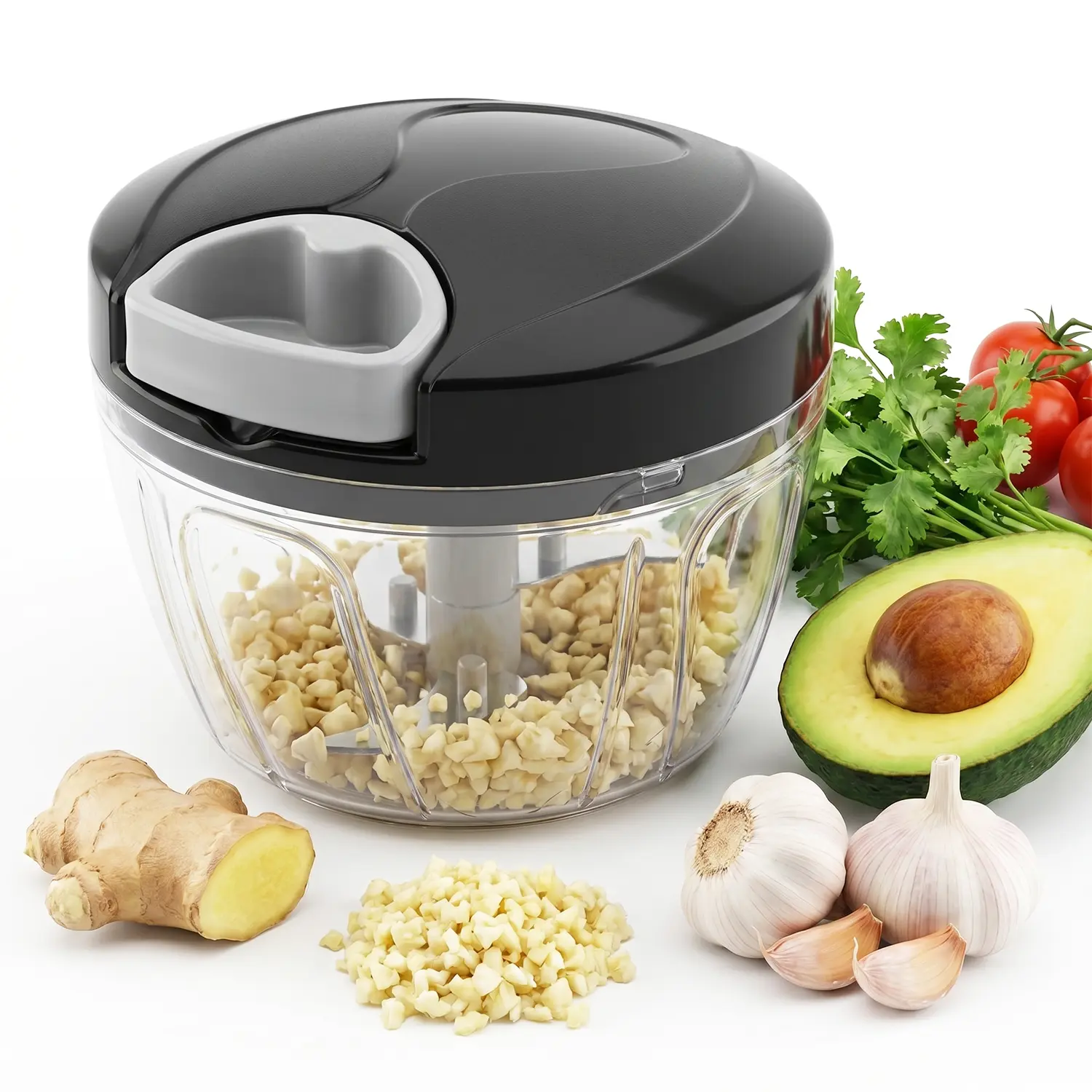 Manual Vegetable Cutter Household Kitchen Machine - 500ml Cordless Lightweight Pull-String Onion Dicer, 3.74" Bag-Ready Bag-Size Portable RV Salad Chopper, Metal-Plastic Garlic Mincer (Black) tiktokshopbacktoschool