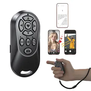 Bluetooth phone remote, wireless page turner for scrolling. Hands-free controller with volume control and camera shutter. Portable universal phone remote, great for daily leisure, perfect Mother's Day gift.