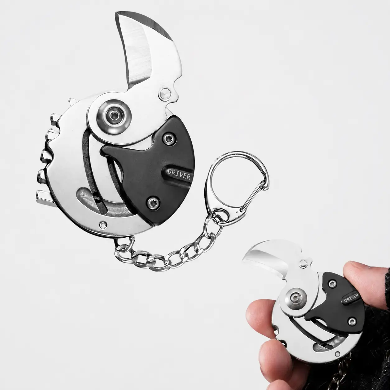 7-in-1 Mini EDC Pocket Multitool Kit - Durable Metal DIY Hand Tool, Foldable Keyring Handle, Stainless Steel Boxcutter, Phillips-Flathead Screwdrivers, Torx, Hex Wrench, Multipurpose Versatile Home Supplies Gadget, Durable Metal Tool