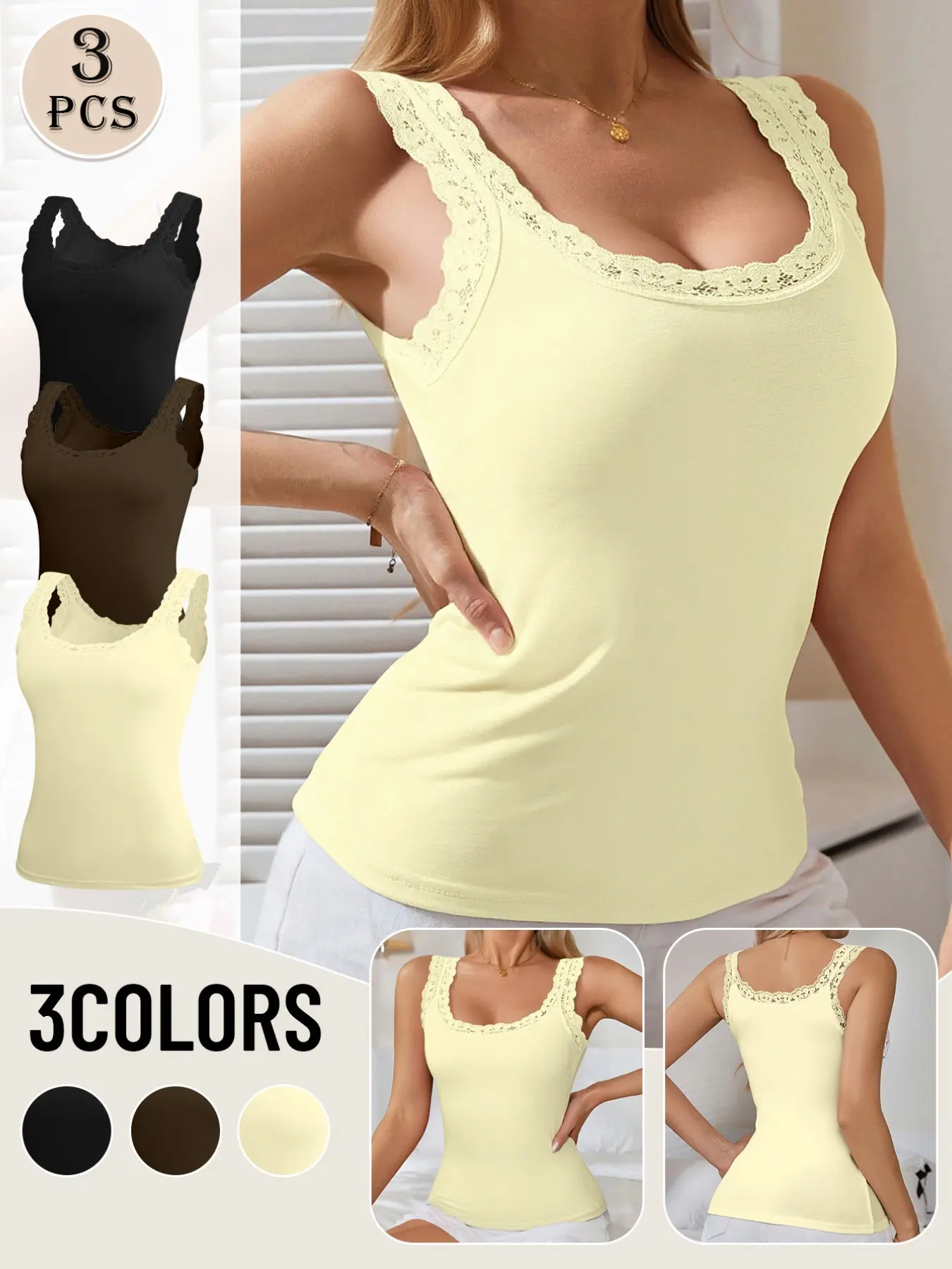 cami top lace trim - TikTok Shop
