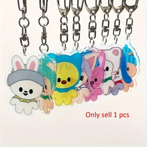 1 Piece,Skz Kpop Keychain, Cute Cartoon Beaded Key Chain, Bag Charm, Car Home Decor, Fashion Accessory, Keychain For Bags, Keychain Bag Pendant, HwangHyun Felix BangChan ChangBin Han SeungMin IN LeeHnow, Birthday Gift, Star Peripheral, Keychain Kawaii