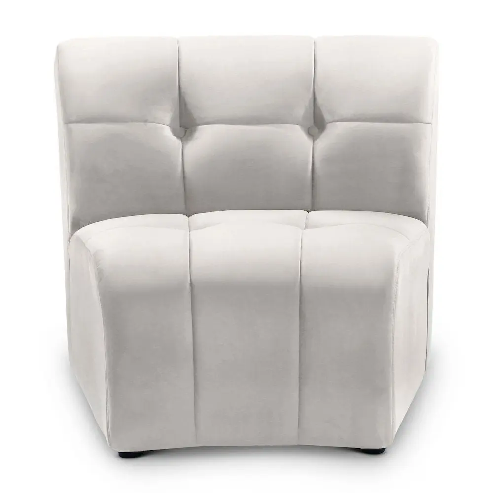 Limitless Cream Velvet Modular Sectional Sofa - Contemporary, Customizable, Button-Tufted Indoor Furniture Piece