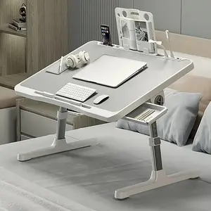Laptop Bed Desk, Adjustable Laptop Lap Desk with Drawer, X-Large Foldable Bed Table Tray for Bed Couch Floor Desk Writing Working Reading Eating Painting