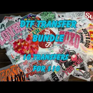 Red River printing co 10 Grab Bag Random DTF Transfers - Mixed Holiday, Sports, Beach & Everyday Designs with No Specific Prints Guaranteed Crafts