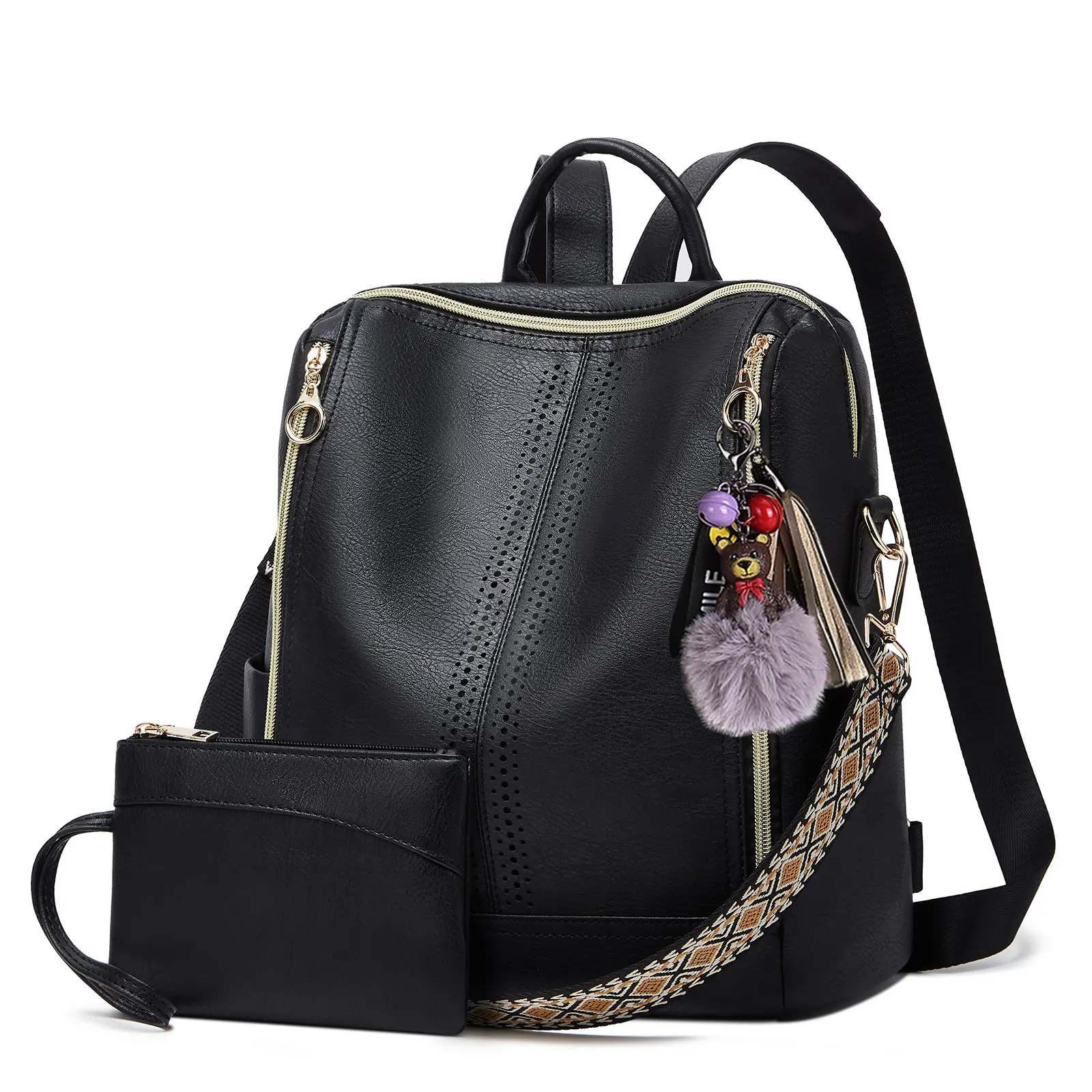 MAKES Women's PU Leather Anti-theft Backpack Purse - Casual Female Shoulder Bag, Fashion Satchel, Backpacks Women, Casual Lightweight Backpack summerwins
