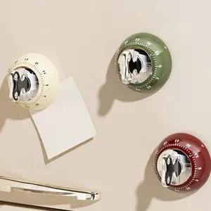 Kitchen Timer with Magnetic Attachment, Elegant Vintage 60-Minute Countdown & Audible Alarm, Countdown Timer for Cooking Office Tasks Study Sessions ( Red&Green ) Kitchen Egg Timer